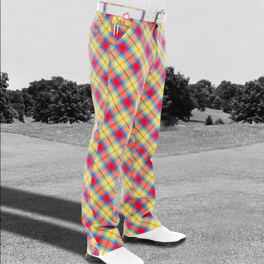 Royal & Awesome Plaid Awesome Tartan Golf Pants 34